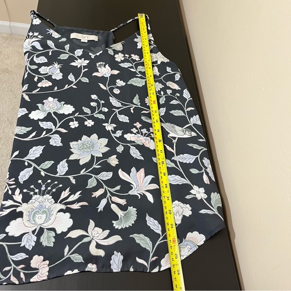 Loft Grey Floral Print Sleeveless Blouse Tank Top - Picture 10 of 11